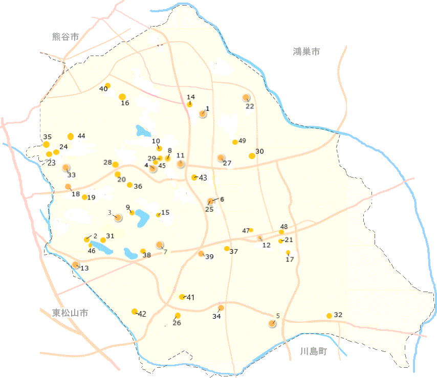 花いっぱい団体の地図（R3-4）