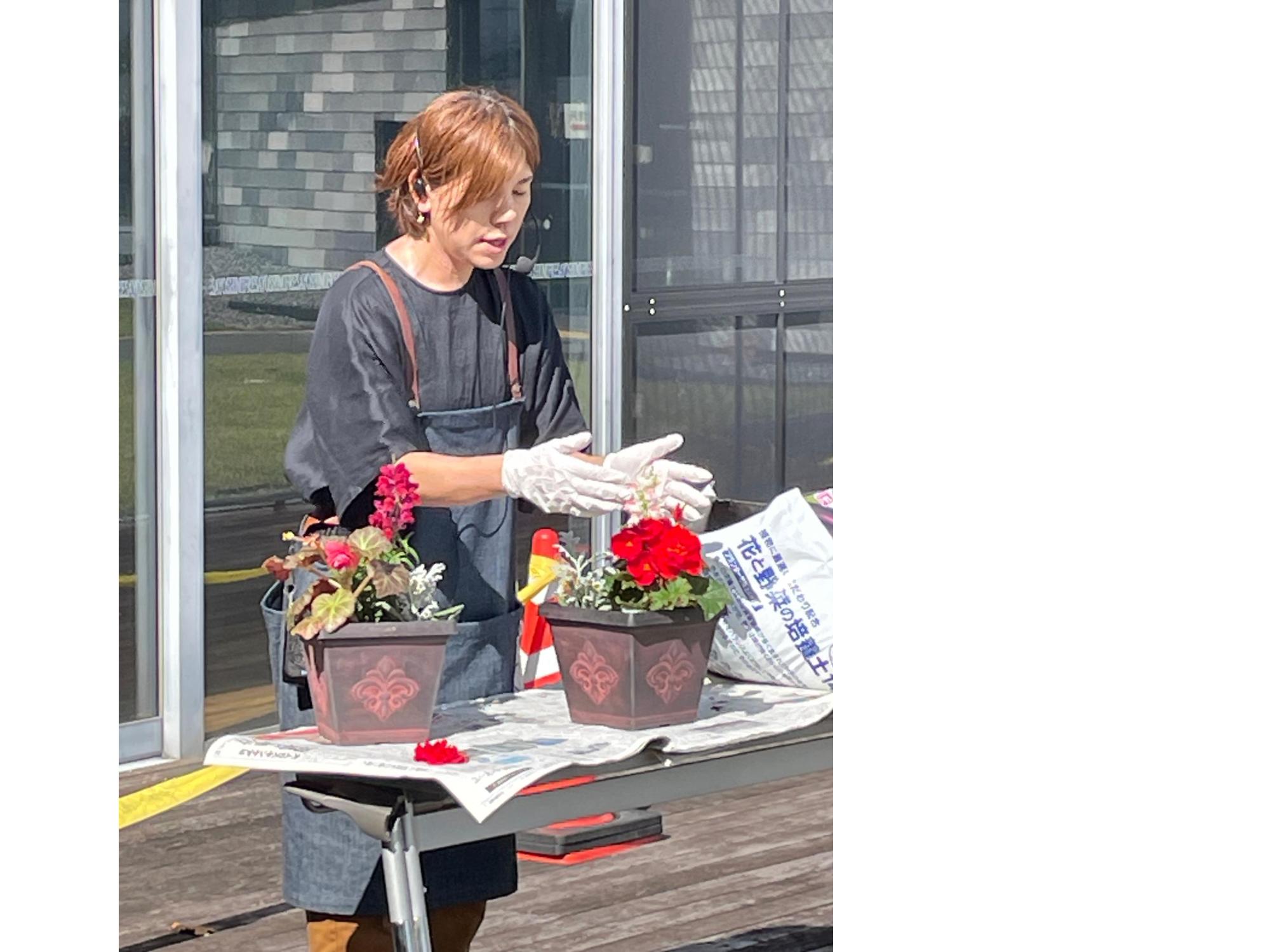 小学生寄せ植え