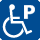 障害者専用駐車スペースのマークの画像